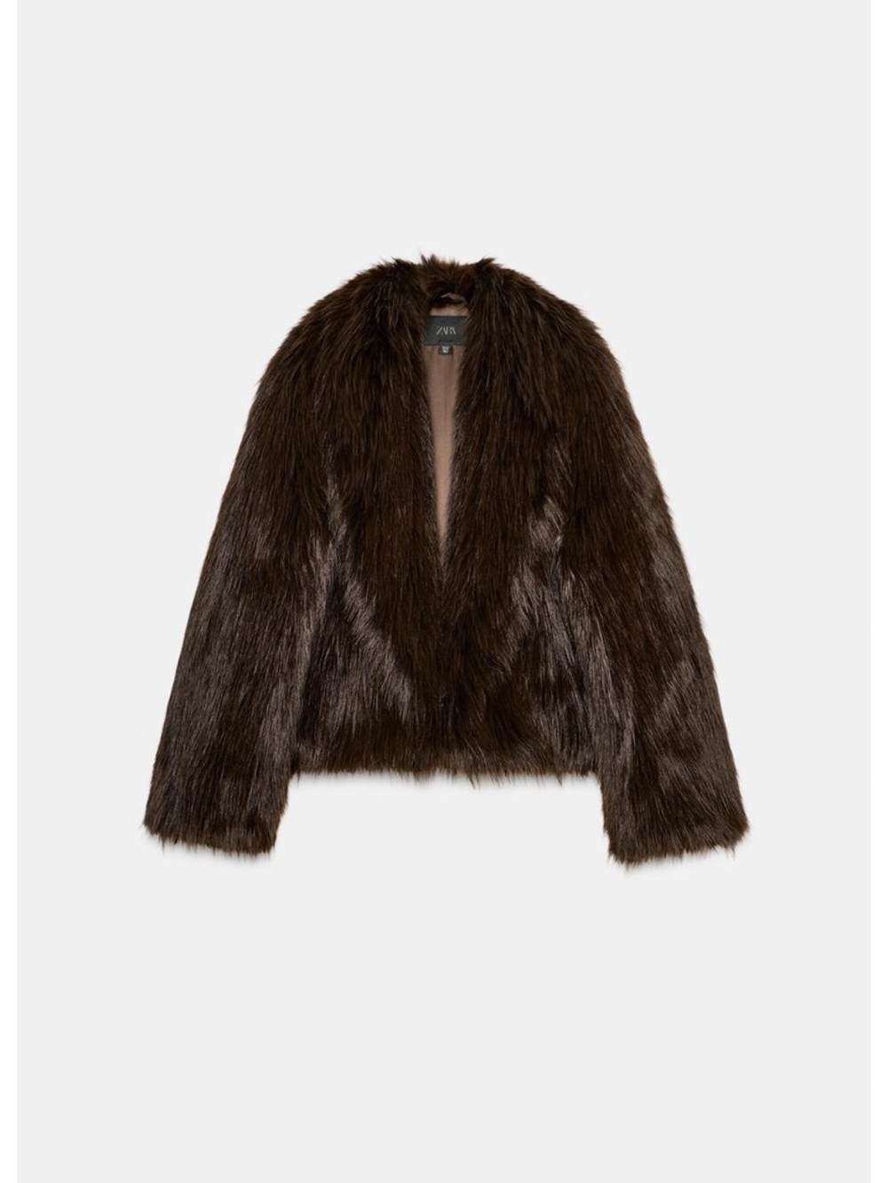 Zara Dark Brown Faux Fur Teddy Jacket